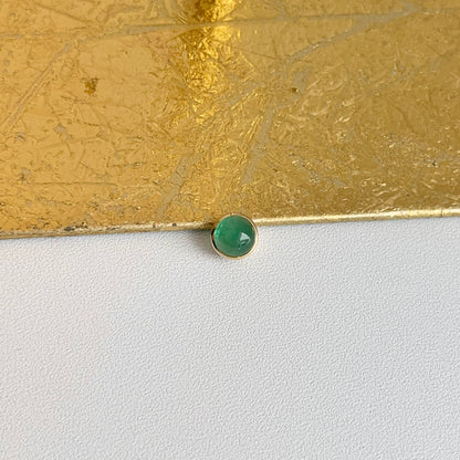 18KT Yellow Gold Round Bezel Emerald Pendant Slide