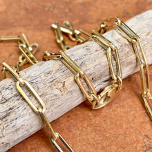 Load image into Gallery viewer, 14KT Yellow Gold Polished 4mm Paper Clip Chain Link Necklace