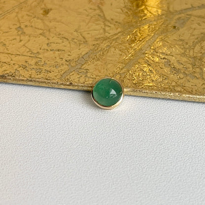 18KT Yellow Gold Round Bezel Emerald Pendant Slide