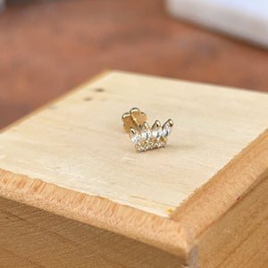 14KT Yellow Gold Marquise CZ Cartilage Stud Earring