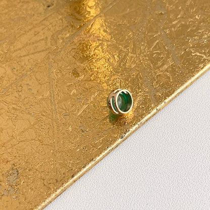 18KT Yellow Gold Round Bezel Emerald Pendant Slide