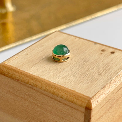 18KT Yellow Gold Round Bezel Emerald Pendant Slide