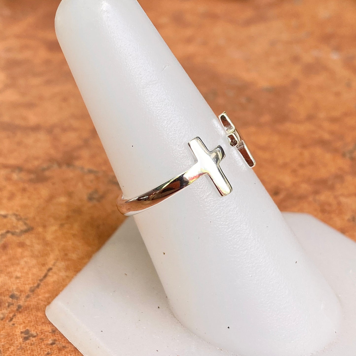 Sterling Silver Double Cross Negative Space Ring