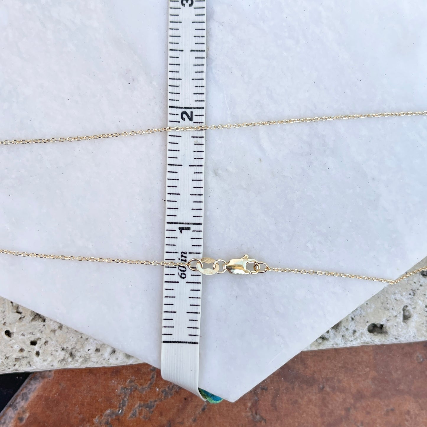 10KT Yellow Gold Diamond-Cut 1mm Cable Chain Necklace