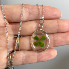 Load image into Gallery viewer, Sterling Silver Genuine Four Leaf Clover Pendant Necklace