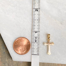 Load image into Gallery viewer, 10KT Yellow Gold + Rose Gold Cross Pendant Charm 22mm