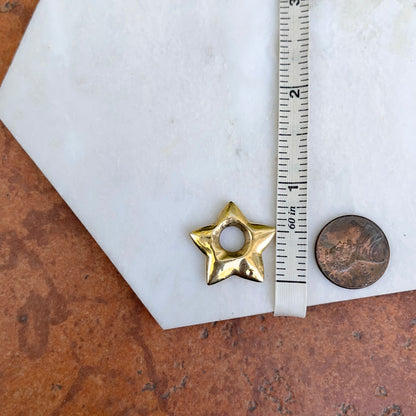 Estate 14KT Yellow Gold Puffed Star Earring Charms