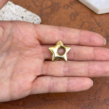 Estate 14KT Yellow Gold Puffed Star Earring Charms