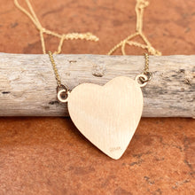 Load image into Gallery viewer, 14KT Yellow Gold Reversible Polished + Matte Heart Plate Pendant Necklace