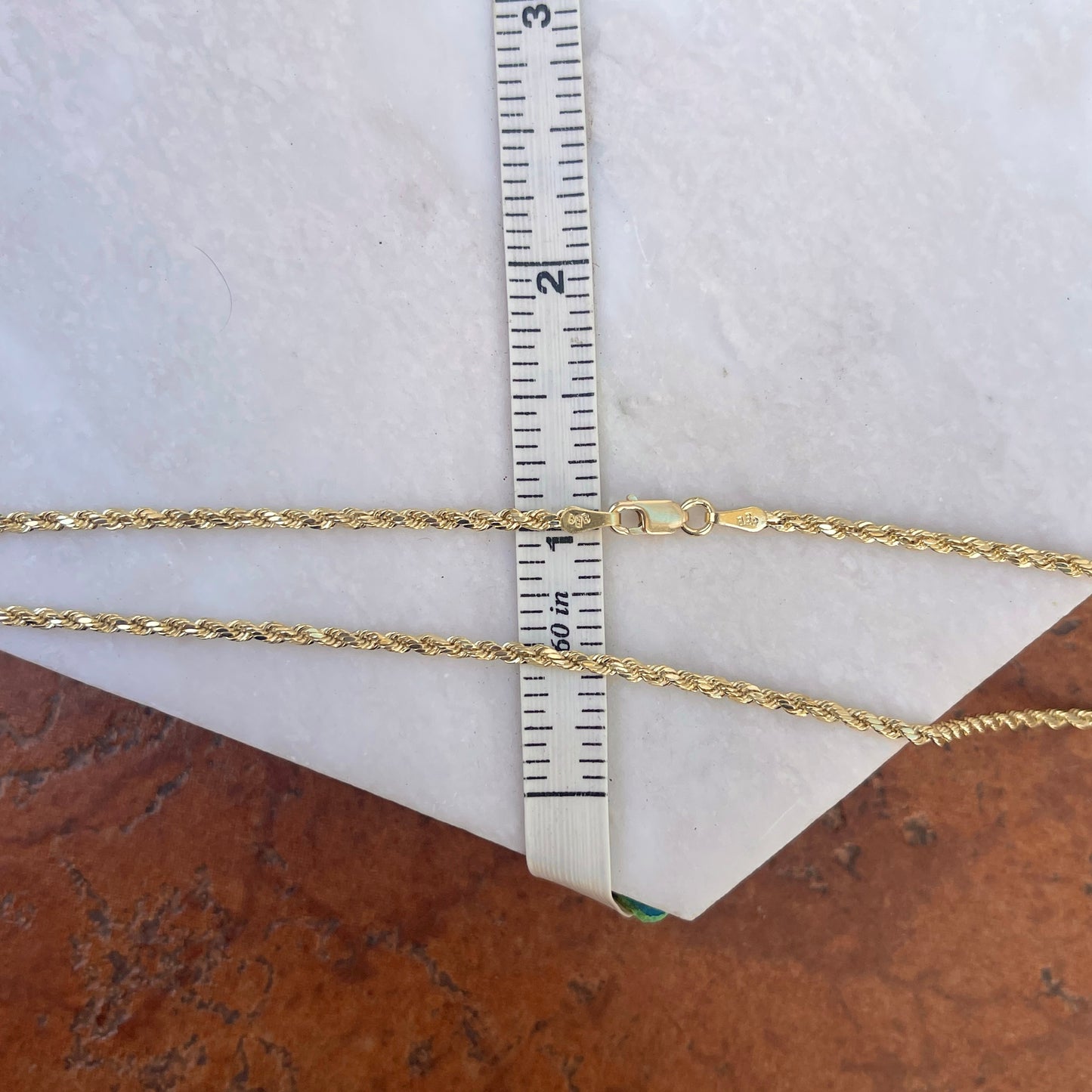 14KT Yellow Gold 2.25mm Semi-Solid Rope Chain Necklace