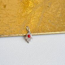 Load image into Gallery viewer, 14KT White Gold Mini Size Red Enamel Filigree Hamsa Pendant Charm