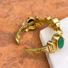 Load image into Gallery viewer, Estate 18KT Yellow Gold Onyx + Carnelian Intaglio Cuff Bracelet