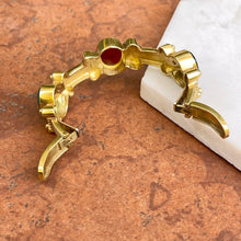 Load image into Gallery viewer, Estate 18KT Yellow Gold Onyx + Carnelian Intaglio Cuff Bracelet