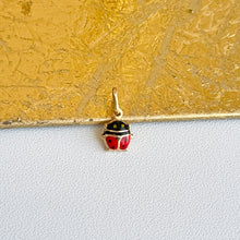 Load image into Gallery viewer, 14KT Yellow Gold Red Enamel Mini Ladybug Pendant Charm