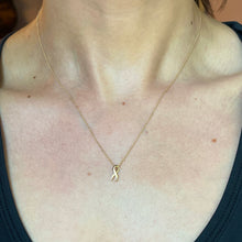 Load image into Gallery viewer, 14KT Yellow Gold Cancer Awareness Ribbon Pendant Chain Necklace