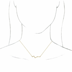 14KT Yellow Gold 1/10 CT Diamond Constellation Bar Necklace
