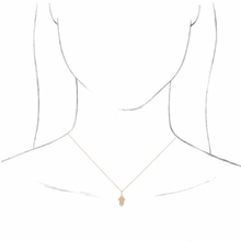 Load image into Gallery viewer, 14KT Rose Gold Textured Eye Hamsa Pendant Chain Necklace