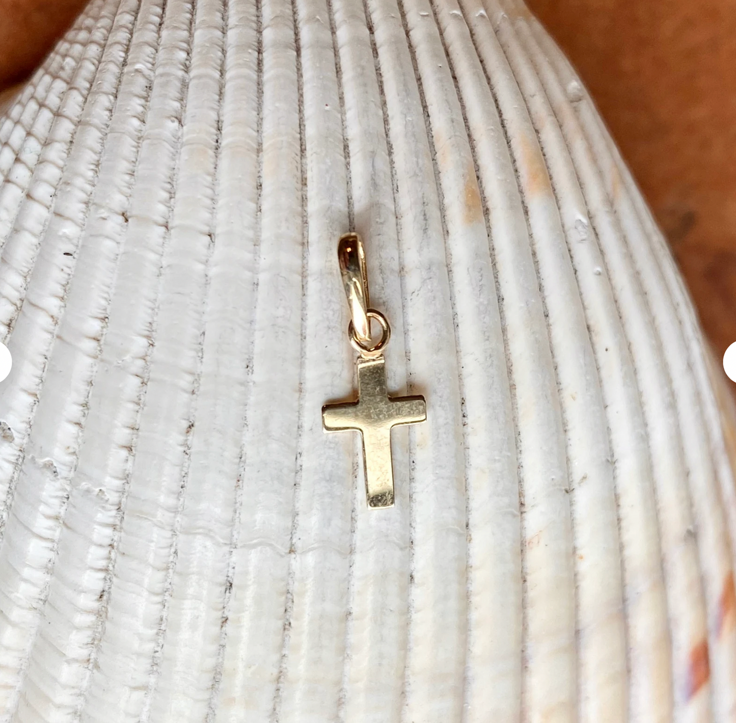 14KT Yellow Gold Mini Cross Pendant Charm 12mm