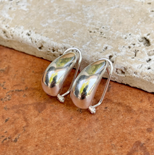 Load image into Gallery viewer, Sterling Silver Polished Teardrop Omega Back Earrings
