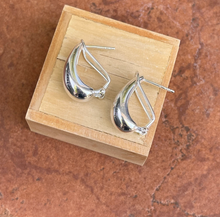 Load image into Gallery viewer, Sterling Silver Polished Teardrop Omega Back Earrings