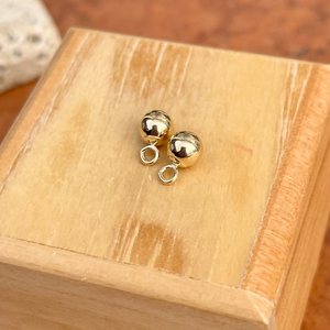14KT Yellow Gold Mini Round Ball Earring Charms 5mm