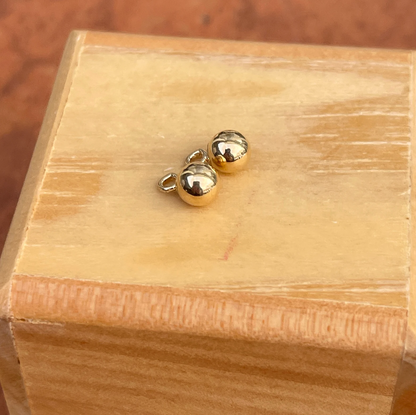 14KT Yellow Gold Mini Round Ball Earring Charms 5mm