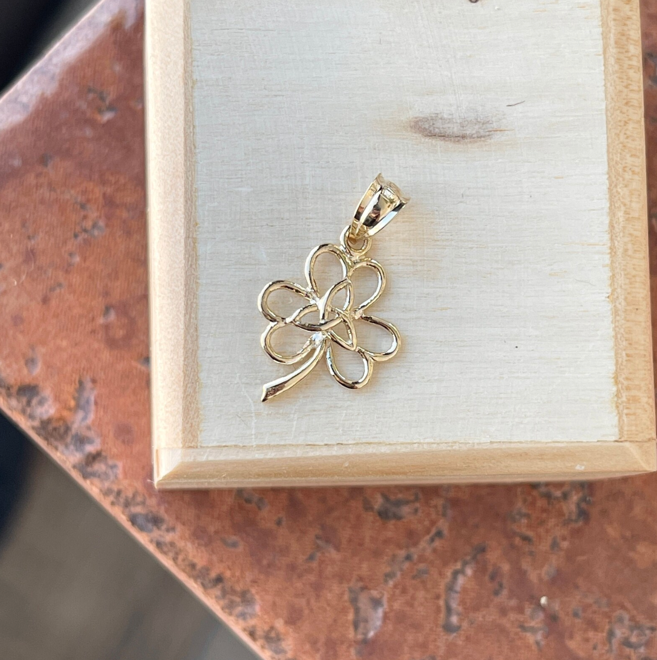 Four Leaf Clover 3 Flower Necklace - Gold and Rose Gold Rose Gold