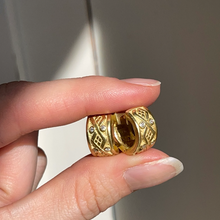 Load image into Gallery viewer, Estate 18KT Yellow Gold Byzantine Diamond Huggie Hoop Earrings