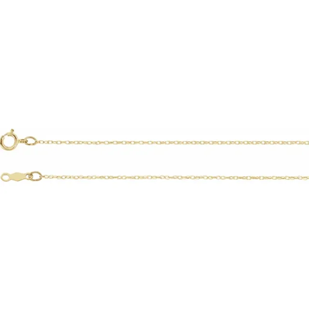 10KT Yellow Gold Rope Choker Chain Necklace .75mm/ 14