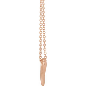 14KT Rose Gold Cancer Awareness Ribbon Pendant Chain Necklace