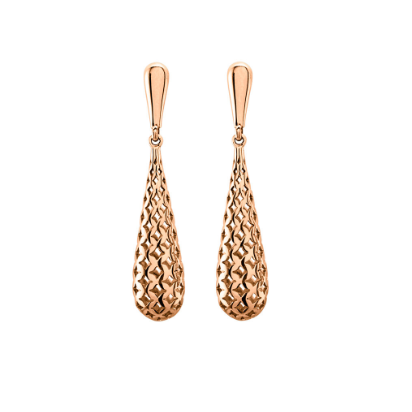 14KT Rose Gold Cut-Out Teardrop Dangle Earrings, 14KT Rose Gold Cut-Out Teardrop Dangle Earrings - Legacy Saint Jewelry