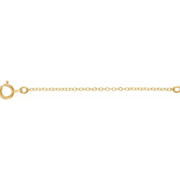 14KT Yellow Gold Safety Chain Extender with Spring Ring 2.25", 14KT Yellow Gold Safety Chain Extender with Spring Ring 2.25" - Legacy Saint Jewelry