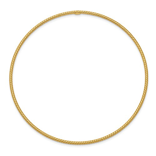 14KT Yellow Gold Thin Rope Twist Slip-On Bangle Bracelet 1.5mm, 14KT Yellow Gold Thin Rope Twist Slip-On Bangle Bracelet 1.5mm - Legacy Saint Jewelry