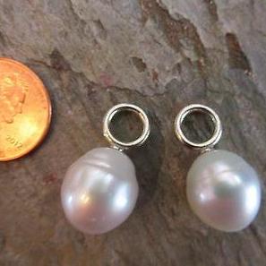 14KT White Gold 12mm Paspaley South Sea Pearl Earring Charms - Legacy Saint Jewelry
