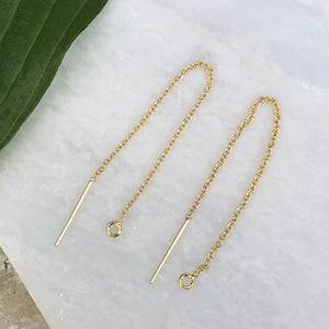 14KT Gold Filled Threader Ear Wires Earrings, 14KT Gold Filled Threader Ear Wires Earrings - Legacy Saint Jewelry