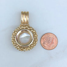 Load image into Gallery viewer, 14KT Yellow Gold Mabe Pearl Popcorn Detailed Pendant Omega Slide, 14KT Yellow Gold Mabe Pearl Popcorn Detailed Pendant Omega Slide - Legacy Saint Jewelry
