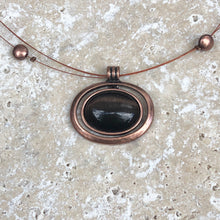 Load image into Gallery viewer, Estate 3-Strand Copper Necklace with Cat&#39;s Eye Pendant, Estate 3-Strand Copper Necklace with Cat&#39;s Eye Pendant - Legacy Saint Jewelry