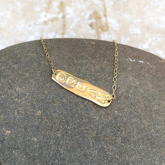 14KT Yellow Gold Dream Plate Necklace, 14KT Yellow Gold Dream Plate Necklace - Legacy Saint Jewelry