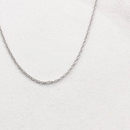 10KT White Gold Cable Rope Chain Necklace .5mm, 10KT White Gold Cable Rope Chain Necklace .5mm - Legacy Saint Jewelry