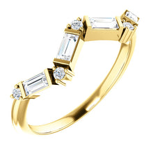 Load image into Gallery viewer, 14KT Yellow Gold Diamond Baguette Ring, 14KT Yellow Gold Diamond Baguette Ring - Legacy Saint Jewelry