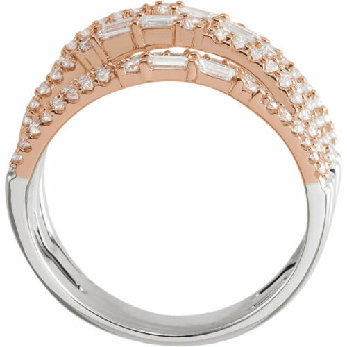 14KT White Gold + Rose Gold Baguette Pave Diamond Ring, 14KT White Gold + Rose Gold Baguette Pave Diamond Ring - Legacy Saint Jewelry