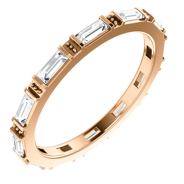 14KT Rose Gold Baguette Diamond Eternity Band Ring, 14KT Rose Gold Baguette Diamond Eternity Band Ring - Legacy Saint Jewelry