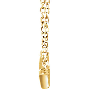 14KT Yellow Gold Baguette Diamond Bar Necklace, 14KT Yellow Gold Baguette Diamond Bar Necklace - Legacy Saint Jewelry