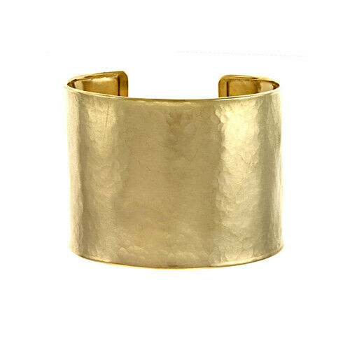 14KT Yellow Gold Hammered Cuff Bracelet 47mm, 14KT Yellow Gold Hammered Cuff Bracelet 47mm - Legacy Saint Jewelry