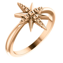 Load image into Gallery viewer, 14KT Rose Gold Beaded Star Ring, 14KT Rose Gold Beaded Star Ring - Legacy Saint Jewelry