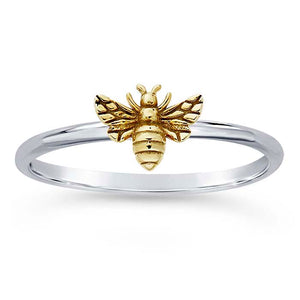 Sterling Silver + Bronze Honey Bee Ring, Sterling Silver + Bronze Honey Bee Ring - Legacy Saint Jewelry