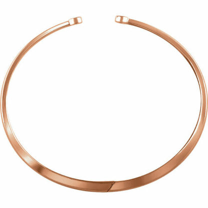 14KT Rose Gold Bezel-Set Diamond Open Bangle Bracelet, 14KT Rose Gold Bezel-Set Diamond Open Bangle Bracelet - Legacy Saint Jewelry