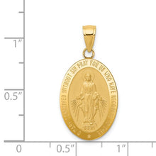 Load image into Gallery viewer, 14KT Yellow Gold Oval Miraculous Medal Pendant Charm 31mm, 14KT Yellow Gold Oval Miraculous Medal Pendant Charm 31mm - Legacy Saint Jewelry