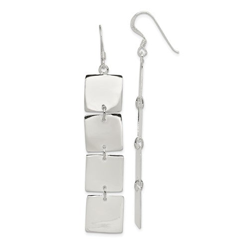 Sterling Silver Multiple Blocks Dangle Earrings, Sterling Silver Multiple Blocks Dangle Earrings - Legacy Saint Jewelry