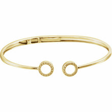 Load image into Gallery viewer, 14KT Yellow Gold Pave Diamond Circles Open Bangle Bracelet, 14KT Yellow Gold Pave Diamond Circles Open Bangle Bracelet - Legacy Saint Jewelry